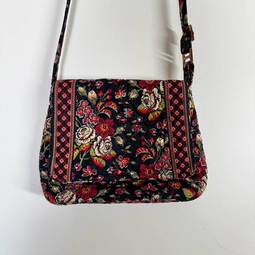Vera Bradley Bag Floral Quilted Crossbody Foldover Snap - Picture 3 of 15
